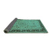 Sideview of Oriental Turquoise Traditional Rug, urb604turq