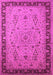 Machine Washable Oriental Pink Traditional Rug, wshurb604pnk