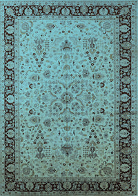 Oriental Light Blue Traditional Rug, urb604lblu