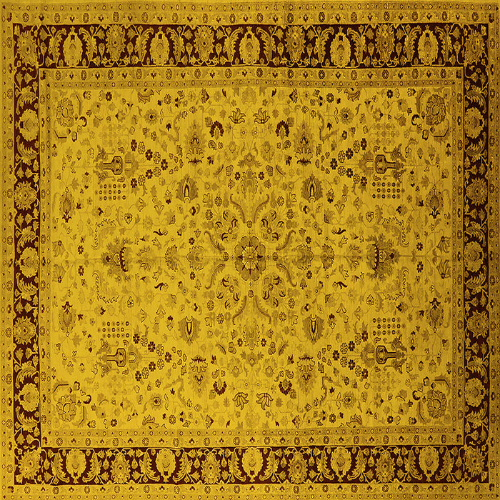 Square Oriental Yellow Traditional Rug, urb604yw
