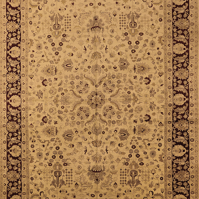 Machine Washable Oriental Brown Traditional Rug, wshurb604brn