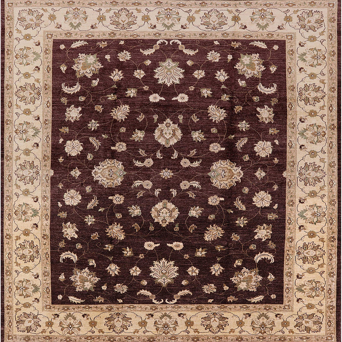 Square Mid-Century Modern Red Oriental Rug, urb605