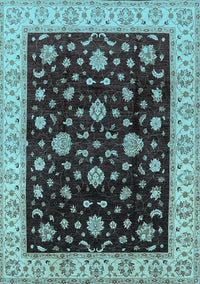 Oriental Light Blue Traditional Rug, urb605lblu