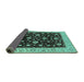 Sideview of Oriental Turquoise Traditional Rug, urb605turq