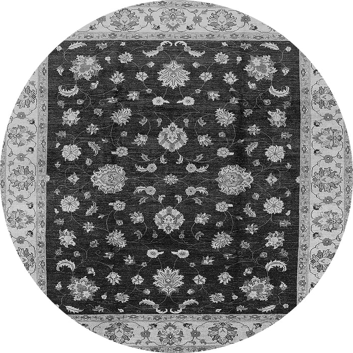 Round Oriental Gray Traditional Rug, urb605gry