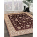 Machine Washable Industrial Modern Vermilion Red Rug in a Family Room, wshurb605