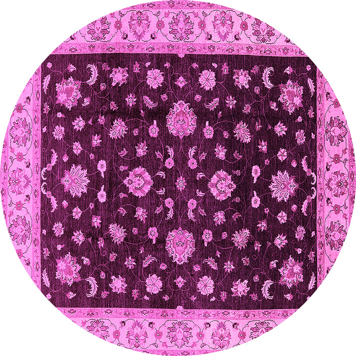 Round Oriental Pink Traditional Rug, urb605pnk