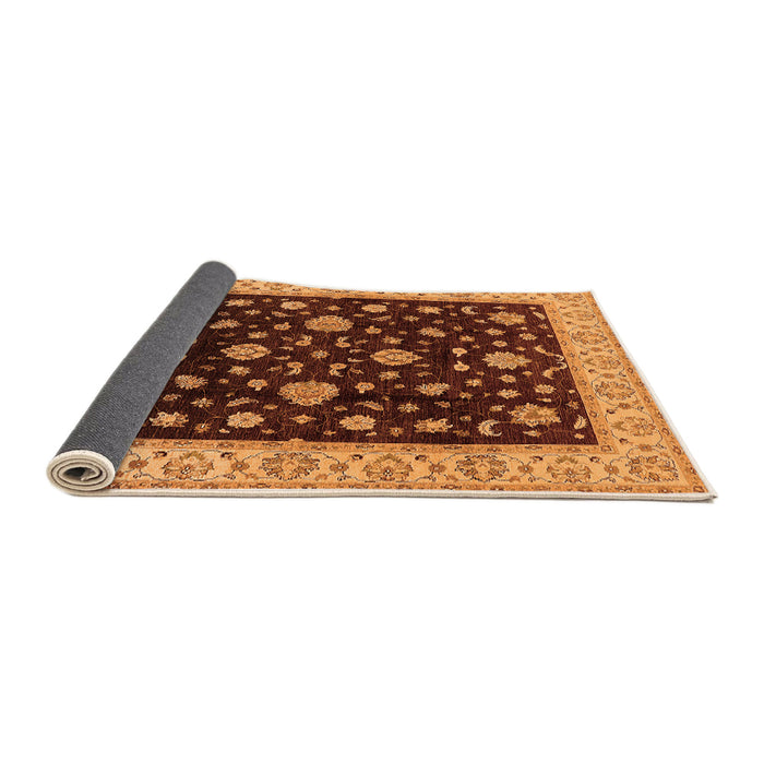 Sideview of Oriental Orange Traditional Rug, urb605org