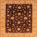 Square Machine Washable Oriental Orange Traditional Area Rugs, wshurb605org