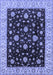 Machine Washable Oriental Blue Traditional Rug, wshurb605blu