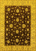 Machine Washable Oriental Yellow Traditional Rug, wshurb605yw