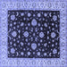 Square Oriental Blue Traditional Rug, urb605blu