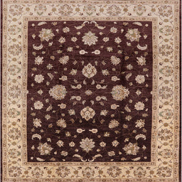 Square Machine Washable Industrial Modern Vermilion Red Rug, wshurb605