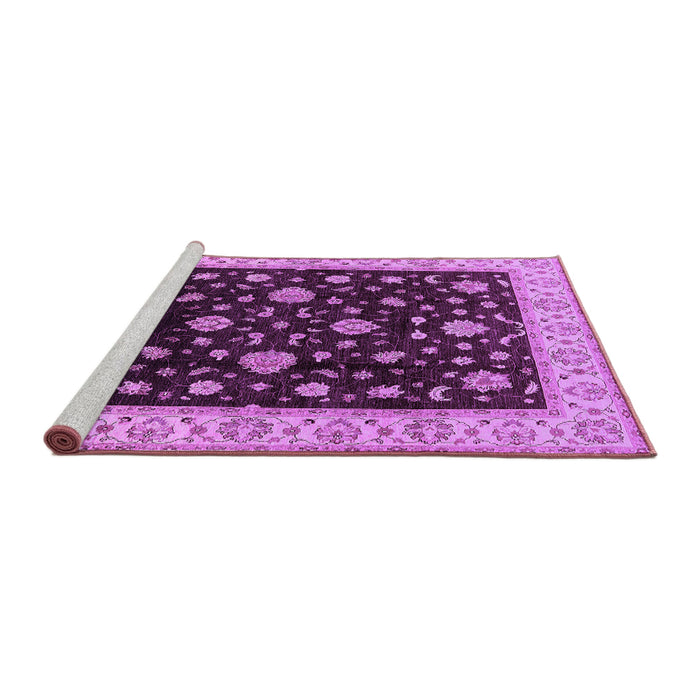 Sideview of Machine Washable Oriental Purple Traditional Area Rugs, wshurb605pur