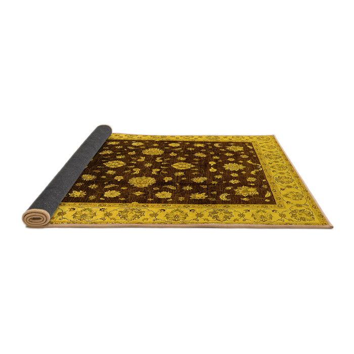 Sideview of Oriental Yellow Traditional Rug, urb605yw
