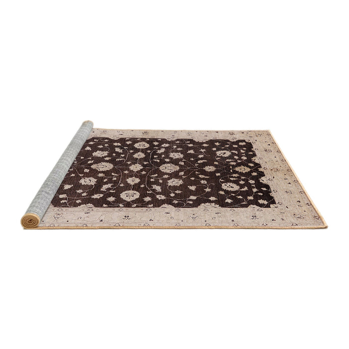 Sideview of Machine Washable Industrial Modern Bakers Brown Rug, wshurb606