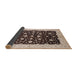 Sideview of Mid-Century Modern Bakers Brown Oriental Rug, urb606