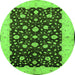 Round Oriental Green Traditional Rug, urb606grn