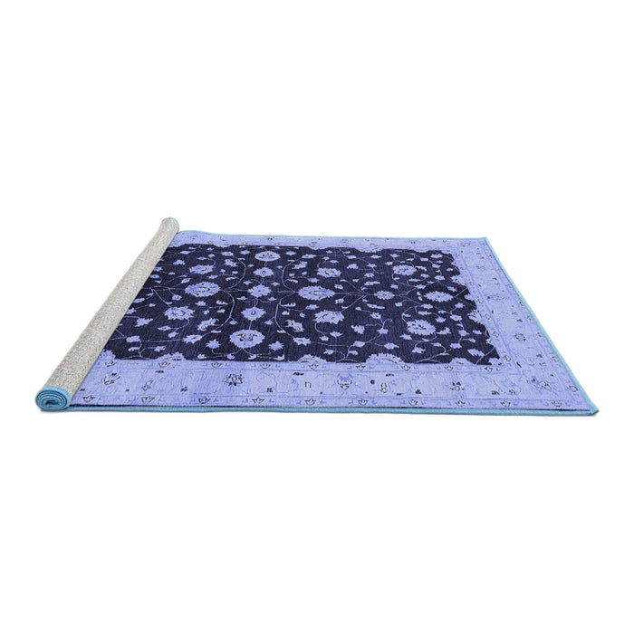Sideview of Machine Washable Oriental Blue Traditional Rug, wshurb606blu