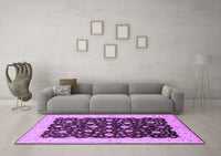 Machine Washable Oriental Purple Traditional Rug, wshurb606pur