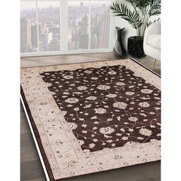 Machine Washable Industrial Modern Bakers Brown Rug in a Family Room, wshurb606