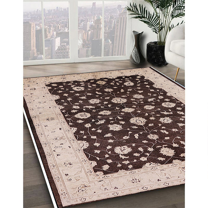 Machine Washable Industrial Modern Bakers Brown Rug in a Family Room, wshurb606