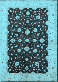 Oriental Light Blue Traditional Rug, urb606lblu