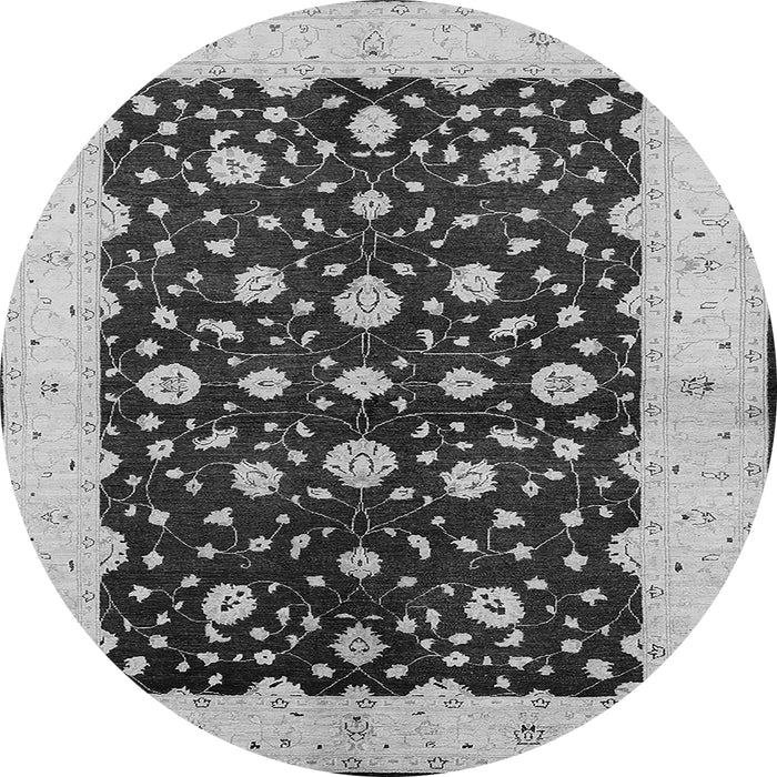 Round Oriental Gray Traditional Rug, urb606gry