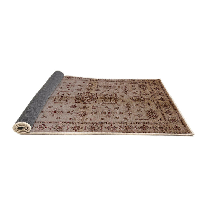 Sideview of Mid-Century Modern Sienna Brown Oriental Rug, urb607