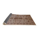 Sideview of Mid-Century Modern Sienna Brown Oriental Rug, urb607