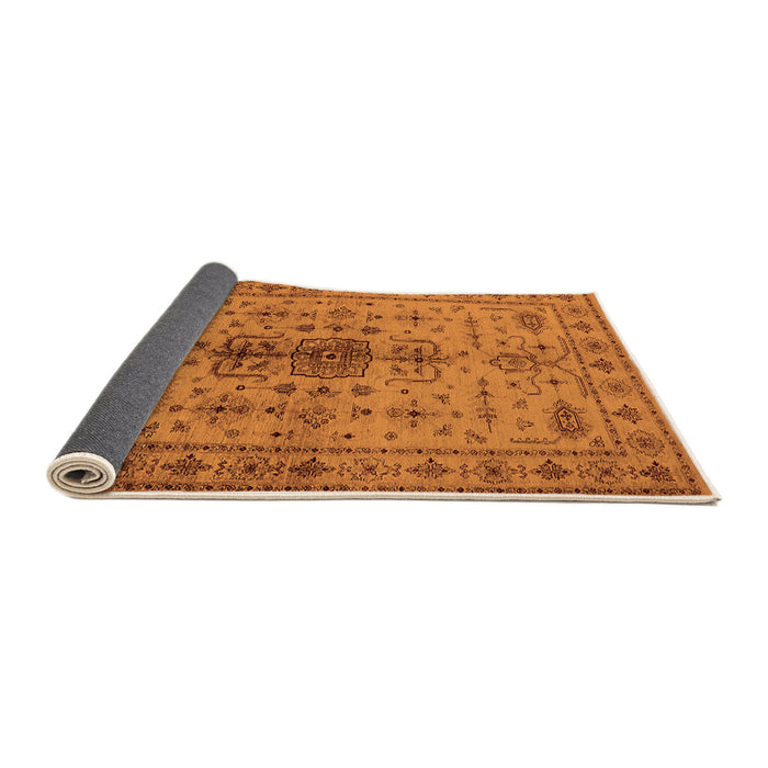 Sideview of Oriental Orange Traditional Rug, urb607org