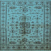 Square Oriental Light Blue Traditional Rug, urb607lblu
