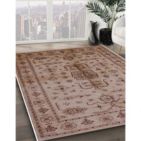Mid-Century Modern Sienna Brown Oriental Rug, urb607