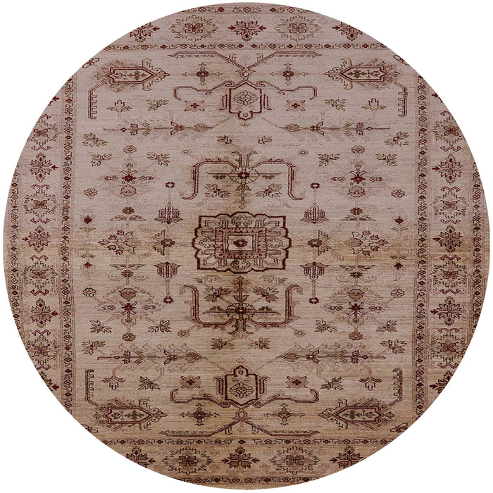 Round Machine Washable Industrial Modern Sienna Brown Rug, wshurb607