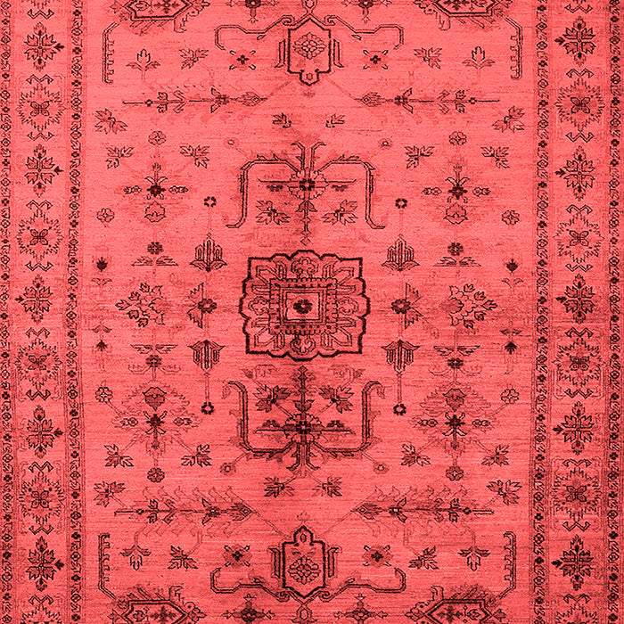 Machine Washable Oriental Red Traditional Rug, wshurb607red