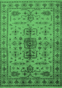 Oriental Emerald Green Traditional Rug, urb607emgrn