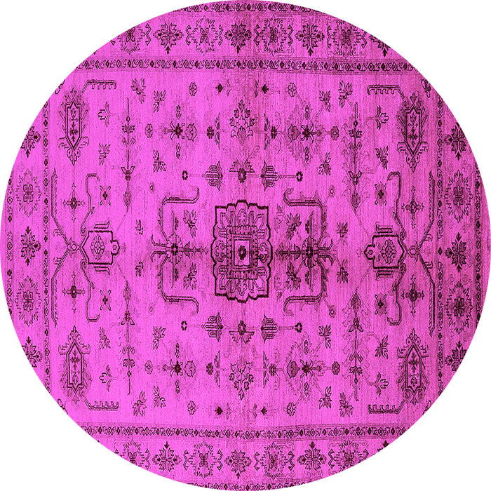 Round Oriental Pink Traditional Rug, urb607pnk