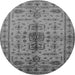 Round Oriental Gray Traditional Rug, urb607gry