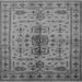 Square Machine Washable Oriental Gray Traditional Rug, wshurb607gry