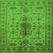 Square Oriental Green Traditional Rug, urb607grn