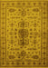 Machine Washable Oriental Yellow Traditional Rug, wshurb607yw