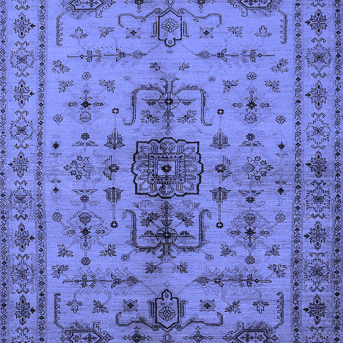 Machine Washable Oriental Blue Traditional Rug, wshurb607blu