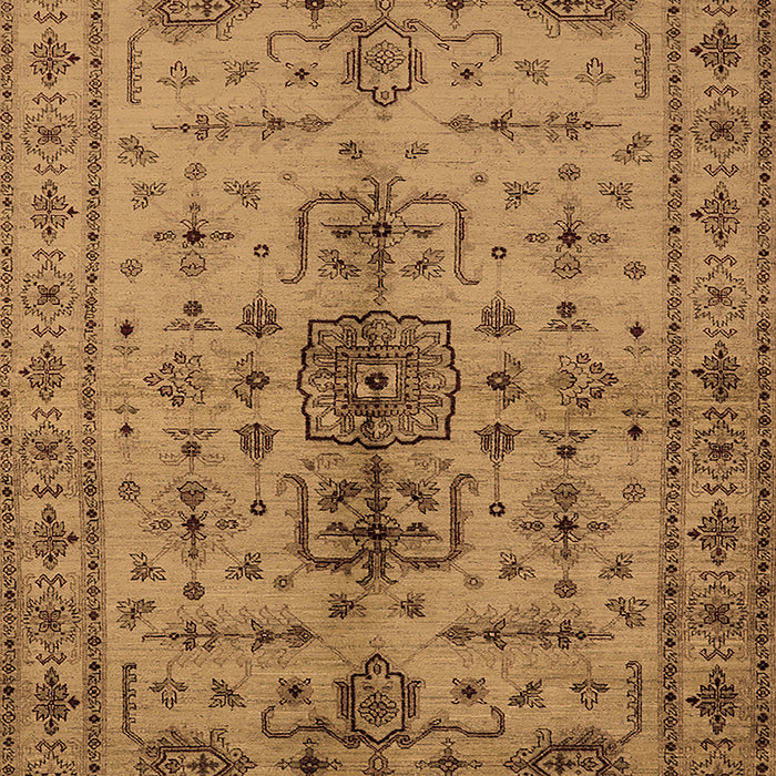 Machine Washable Oriental Brown Traditional Rug, wshurb607brn