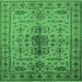 Square Oriental Emerald Green Traditional Rug, urb607emgrn