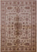 Mid-Century Modern Sienna Brown Oriental Rug, urb607