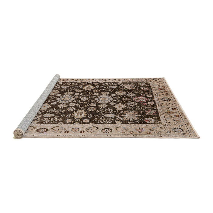Sideview of Machine Washable Industrial Modern Sepia Brown Rug, wshurb608