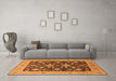 Machine Washable Oriental Orange Traditional Area Rugs in a Living Room, wshurb608org