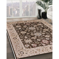 Mid-Century Modern Reddish Brown Oriental Rug, urb608