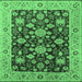 Square Oriental Emerald Green Traditional Rug, urb608emgrn