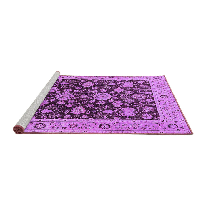 Sideview of Machine Washable Oriental Purple Traditional Area Rugs, wshurb608pur